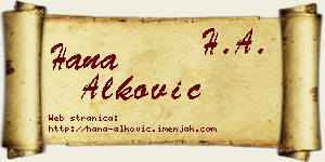Hana Alković vizit kartica